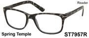 ST7957R - Wholesale Men's Rectangular Reading Glasses in Grey Tortoise