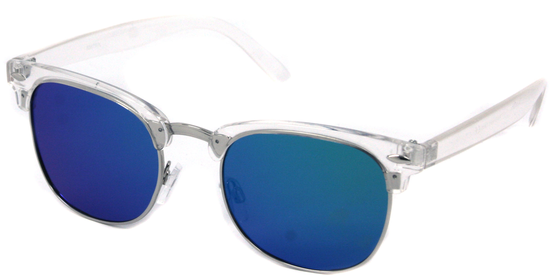 8387RPL - Wholesale Classic Style Polarized Colored Mirror Sunglasses in Clear
