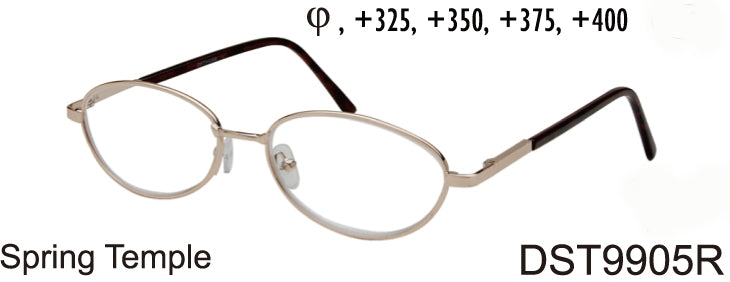 DST9905R - Wholesale Unisex Oval Style Metal Reading Glasses in Silver