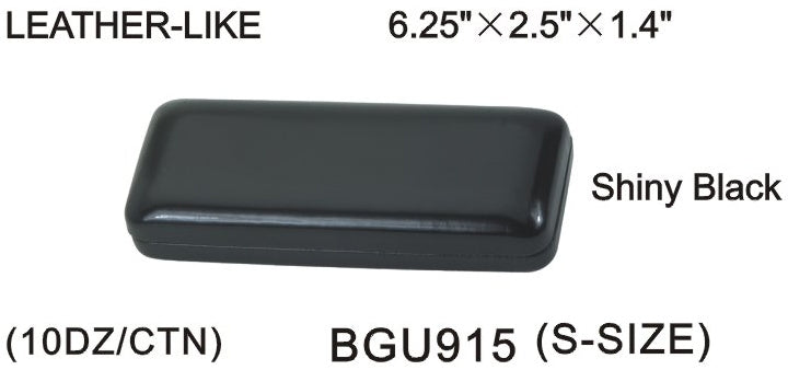 BGU915 - Wholesale Faux Leather Rectangular Eyeglass Case in Black
