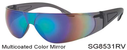 SG8531RV - Wholesale Safety Glasses with Color Mirror Lens 