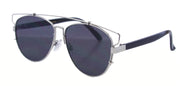 2191FTM - Wholesale Fashion Flat Top Sunglasses in Silver