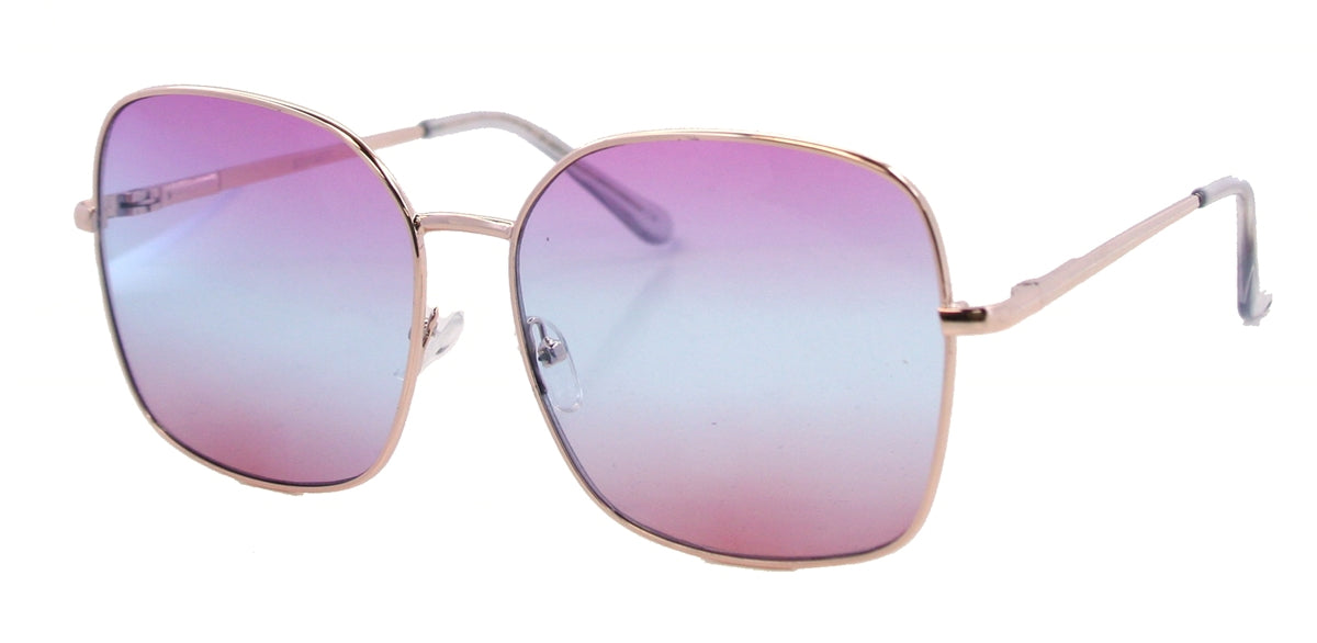 ST3135TT - Wholesale Women's Oversized Square Style Three Toned Lens Sunglasses in Gold