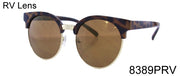 8389PRV - Wholesale Browline Color Mirror Sunglasses in Tortoise