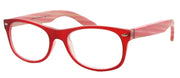 WD2985R - Wholesale Unisex Rubberized Reading Glasses with Real Bamboo Temples in Red