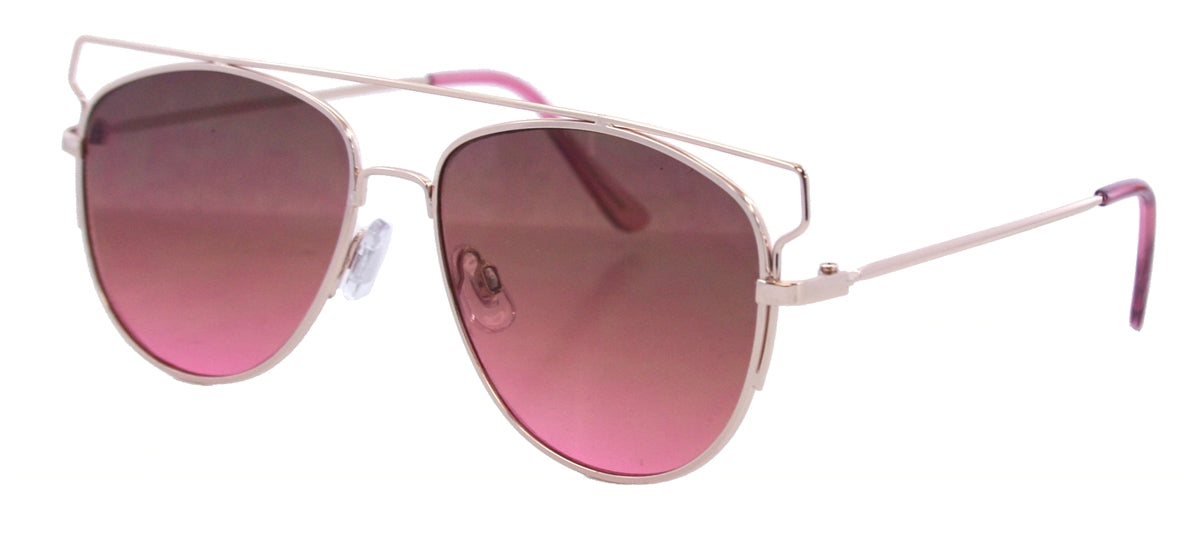 2192FTM - Wholesale Fashion Metal Flat Top Sunglasses in Gold