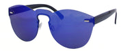3124FRM - Wholesale One Piece Shield Keyhole Sunglasses in black temples