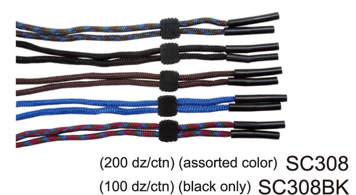 SC308BK - Wholesale Deluxe Nylon Eyewear Cord in Black