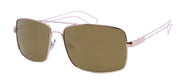 2201HM - Wholesale Fashion Metal Sport Wrap Sunglasses in Silver