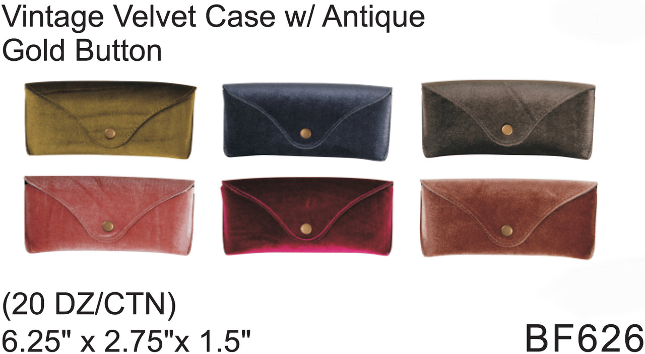 BF626 - Wholesale Eyewear Velvet Cases with Antique Gold Button