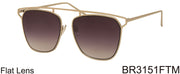 BR3151FTM - Wholesale Bridgeless Brow Line Sunglasses in Gold