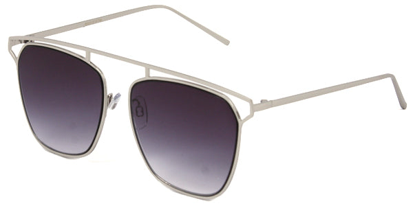 BR3151FTM - Wholesale Bridgeless Brow Line Sunglasses in Silver