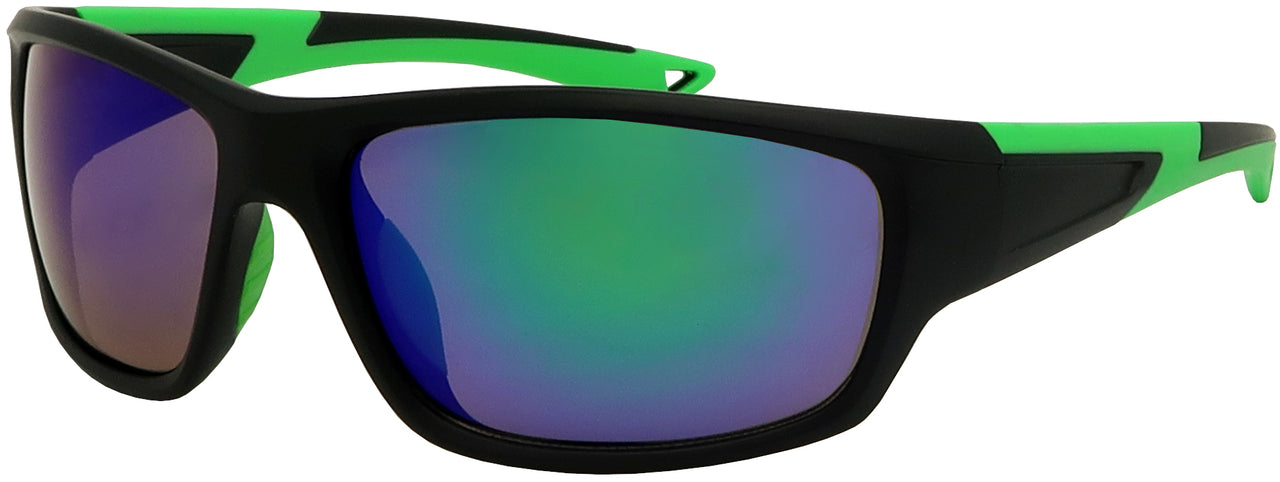 DB7743PRV - Wholesale Double Injection Sport Sunglasses with RV lens