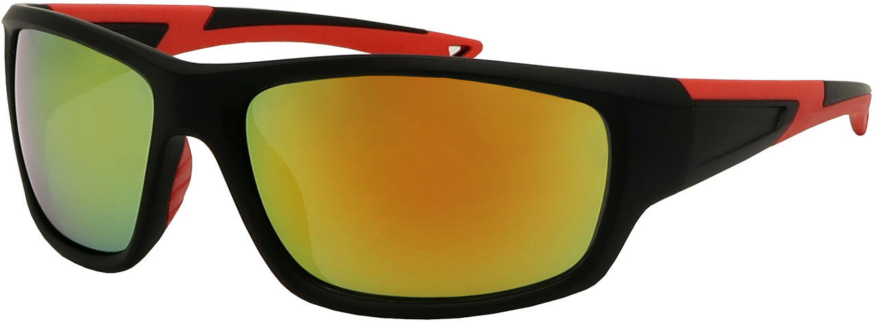 DB7743PRV - Wholesale Double Injection Sport Sunglasses with RV lens