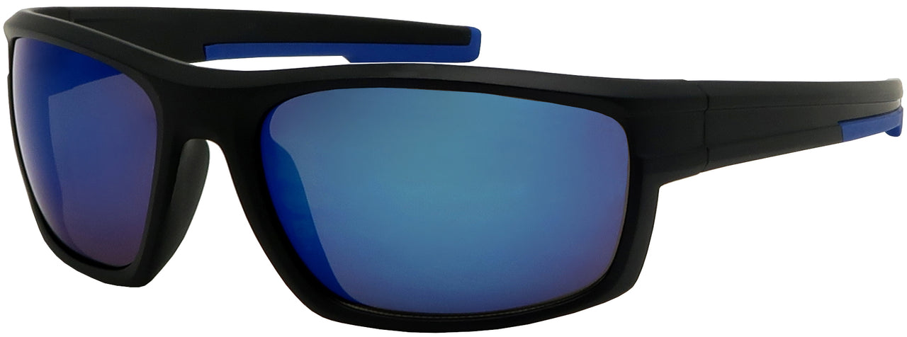 DB7744PRV - Wholesale Double Injection Sport Sunglasses with RV lens