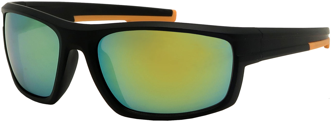 DB7744PRV - Wholesale Double Injection Sport Sunglasses with RV lens