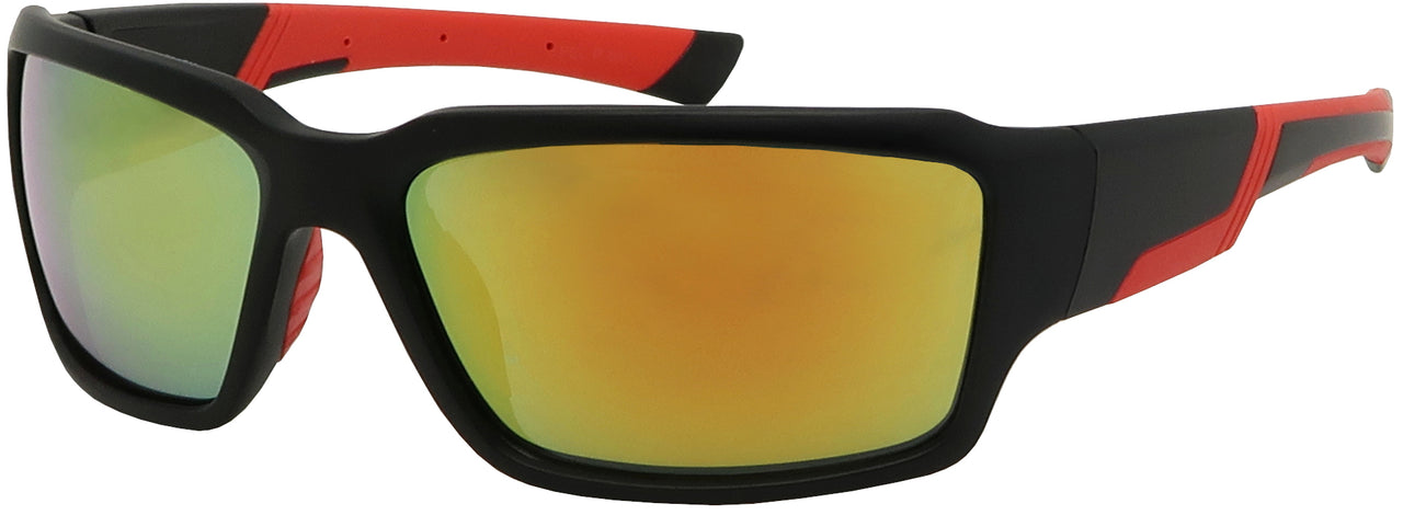 DB7745PRV - Wholesale Double Injection Sport Sunglasses with RV lens