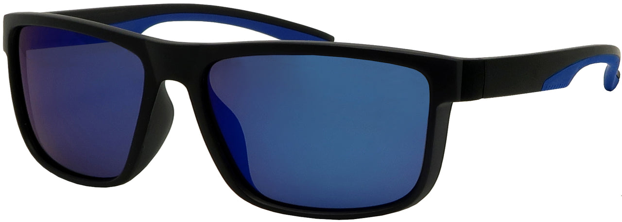 DB7746RPL - Wholesale Double Injection Sport Polarized Sunglasses with RV color lens