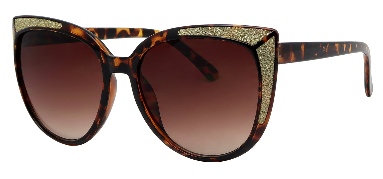 GL1674TM - Wholesale Women's Cat Eye Glitter Frame Fashion Sunglasses