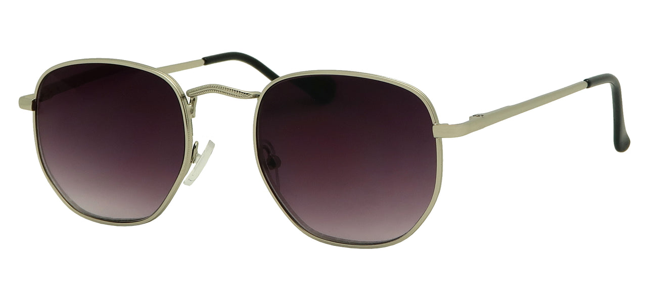 DST5997SR - Wholesale Hexagonal Frame Metal Reading Sunglasses