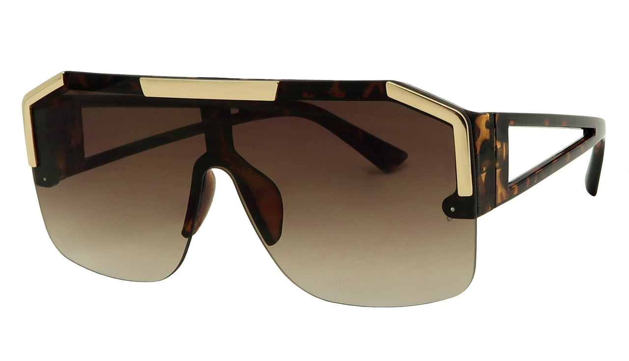 ML1648FTM - Wholesale Unisex One Piece Frame Flat Lens Fashion Sunglasses
