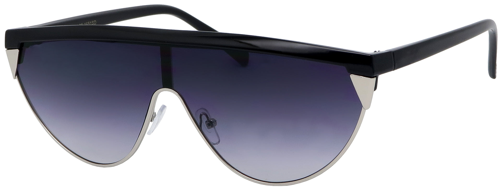 ML1651SD - Wholesale Flat Brow One Piece Retro Fashion Sunglasses in Gradient Lens