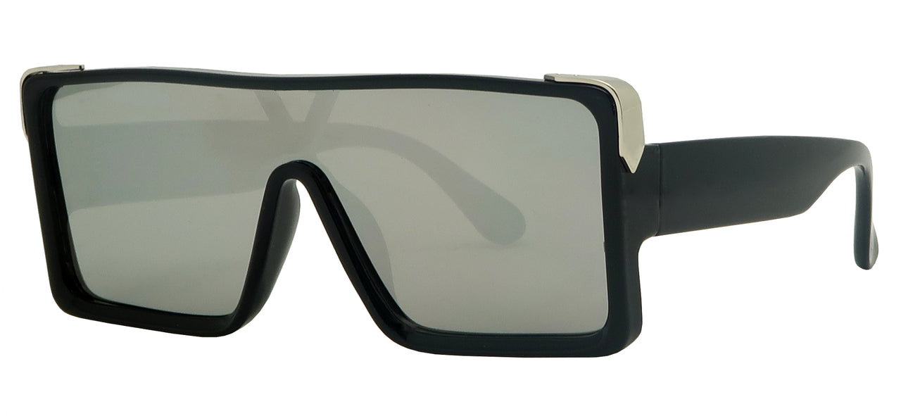 ML1693FTM - Wholesale Women's Rectangular One Piece Shield Fashion Sunglasses