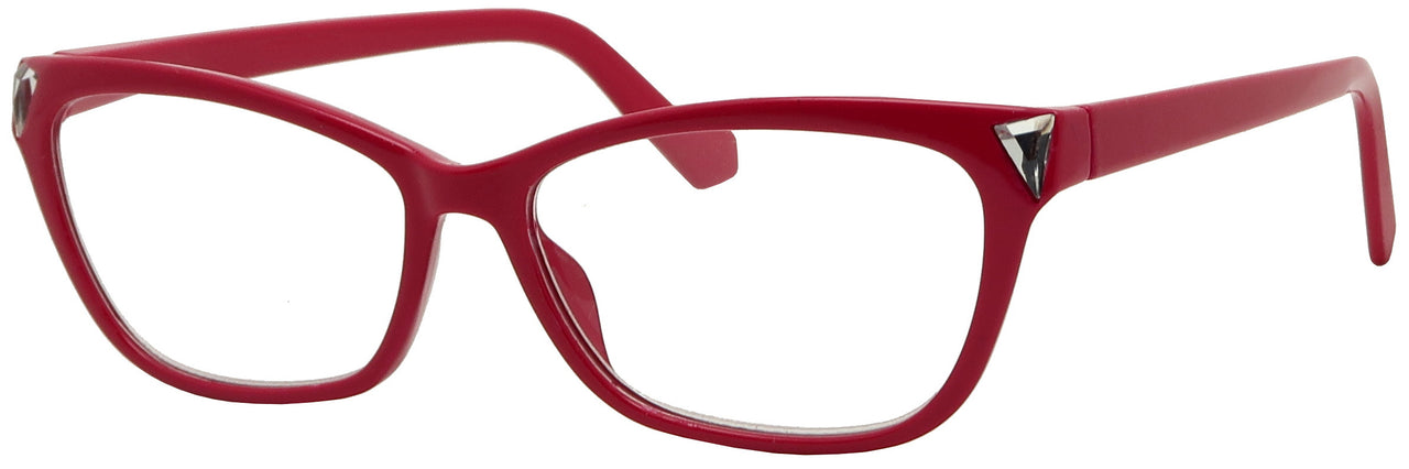 RH1515R -  Wholesale Women's Rhinestone Rectangular Frame Reading Glasses