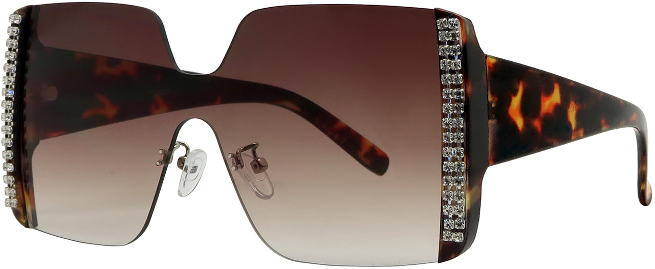 RH1897FTM - Wholesale Women's One Piece Butterfly Lens Rhinestone Fashion Sunglasses