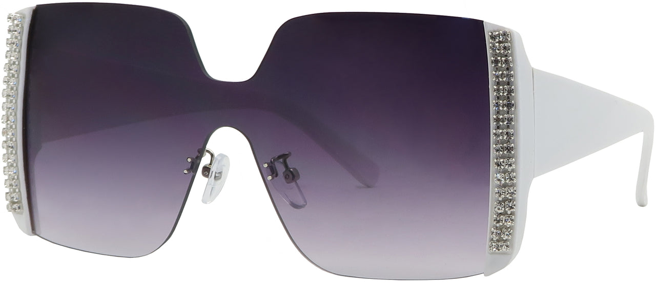 RH1897FTM - Wholesale Women's One Piece Butterfly Lens Rhinestone Fashion Sunglasses