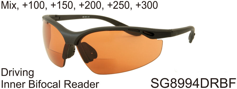 SG8994DRBF - Wholesale Driving Lens Safety Glasses wit Bi-Focal Reading Lens