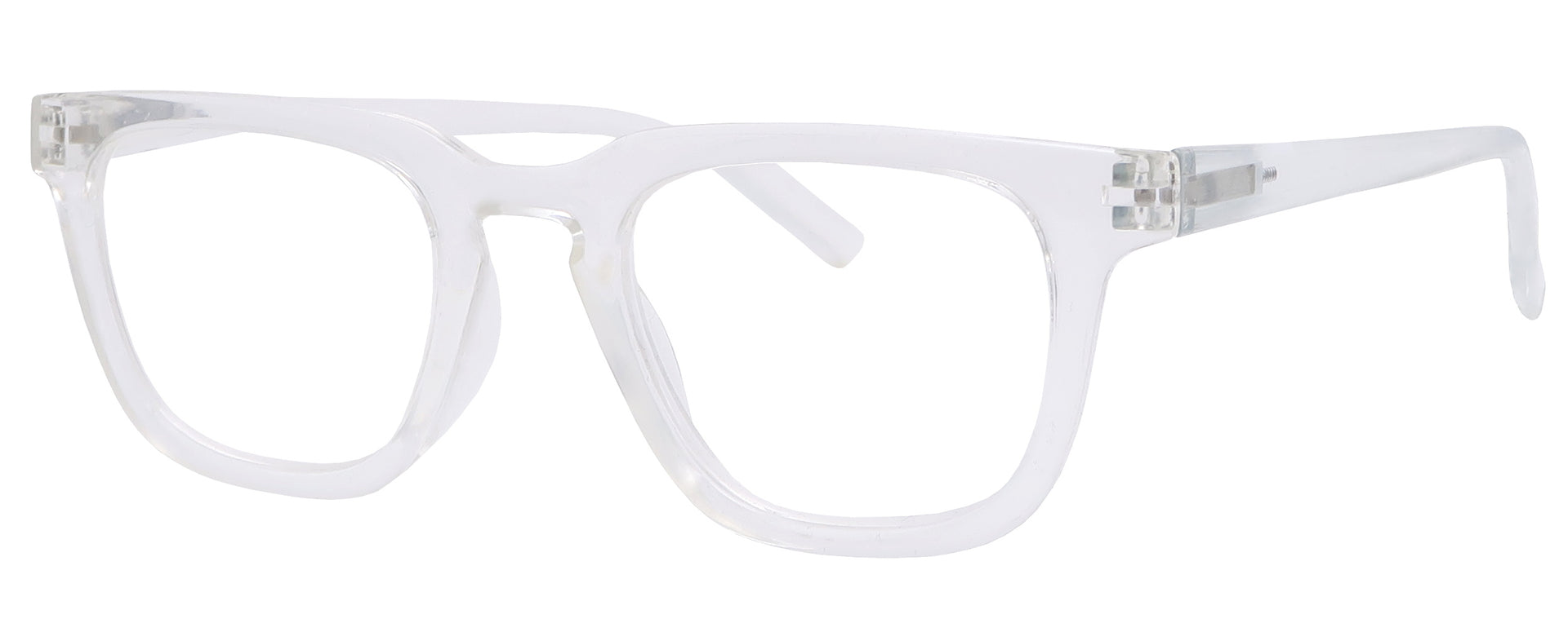 ST1503R -  Wholesale Unisex Basic Square Style Reading Glasses in Translucent Clear