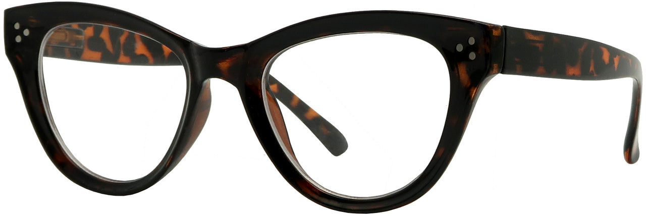 ST1528R - Wholesale Women's Large Cat Eye Frame with Studs Reading Glasses