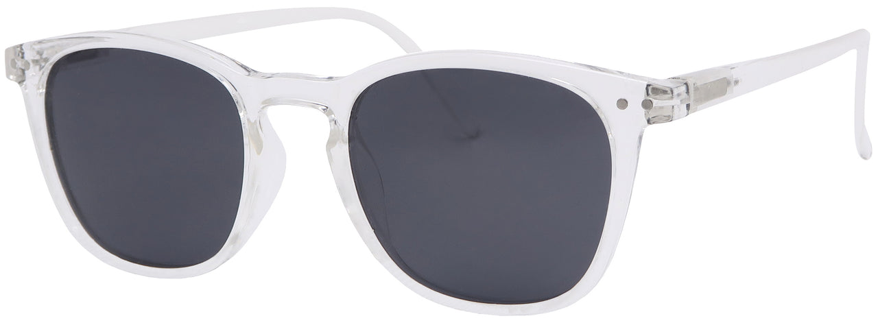 ST1641PL - Wholesale Round Style Polarized Sunglasses with Spring Hinged Temples in Clear