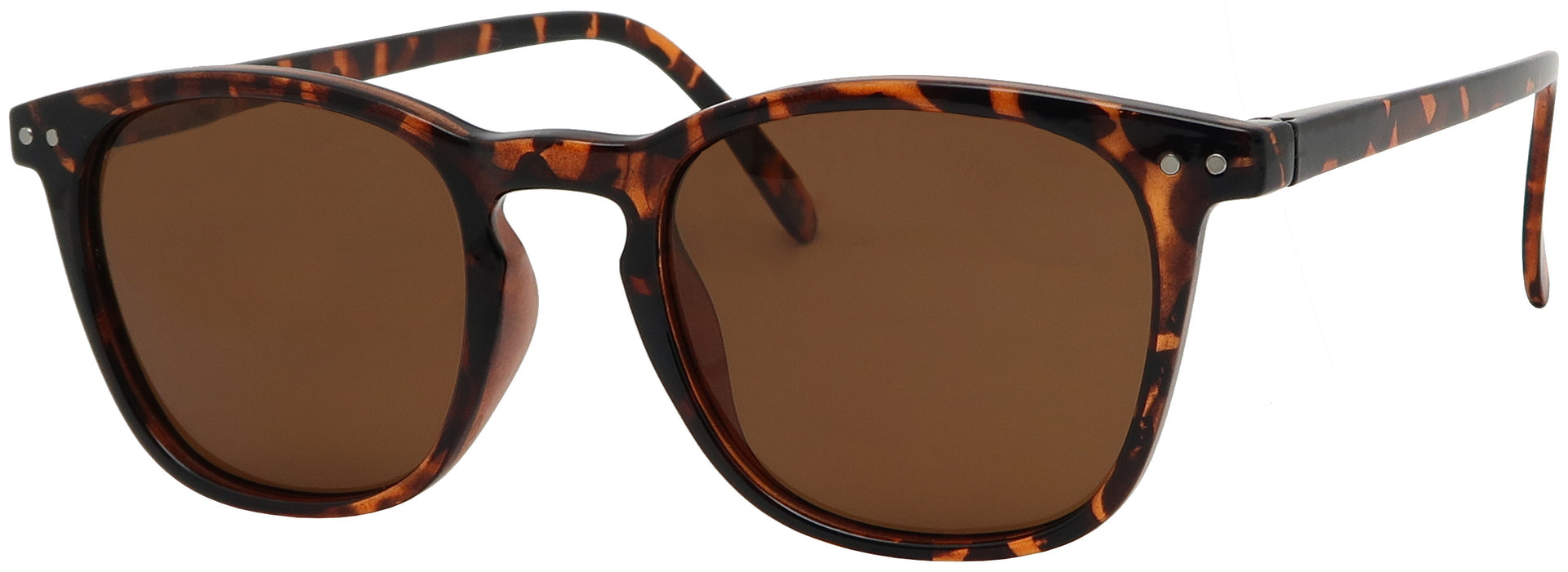 ST1641PL - Wholesale Round Style Polarized Sunglasses with Spring Hinged Temples in Tortoise