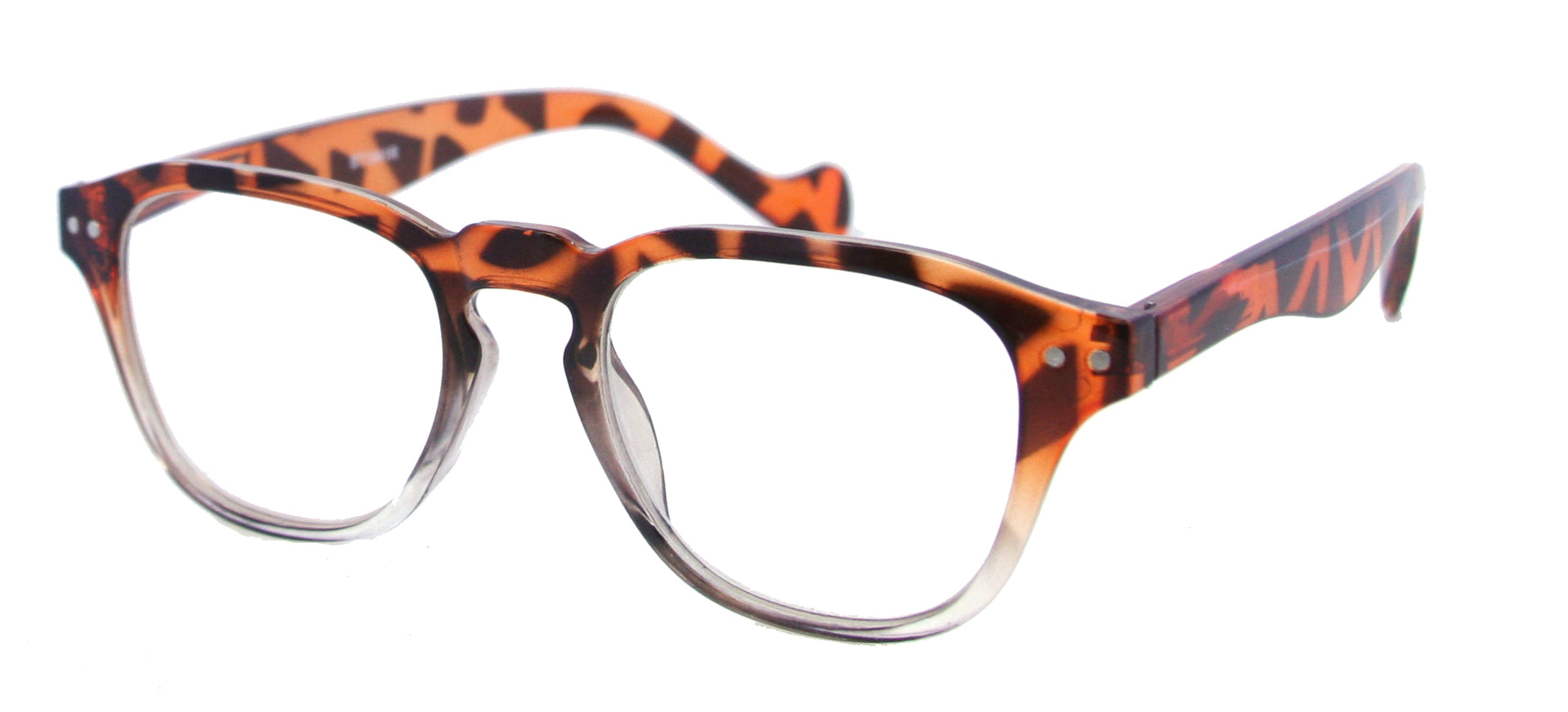 ST1941R - Wholesale Two Tone Square Keyhole Reading Glasses in Tortoise