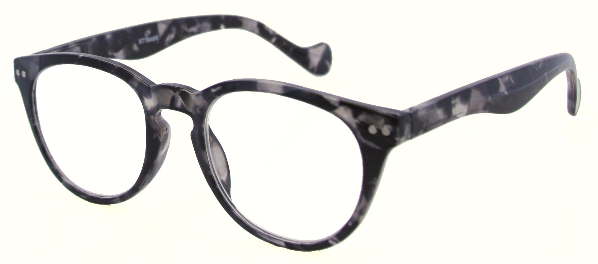 ST1948R - Wholesale Keyhole Style Marble Framed Unisex Reading Glasses in Grey Tortoise