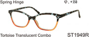 ST1949R - Wholesale Two Toned Cat Eye Women's Reading Glasses in Orange