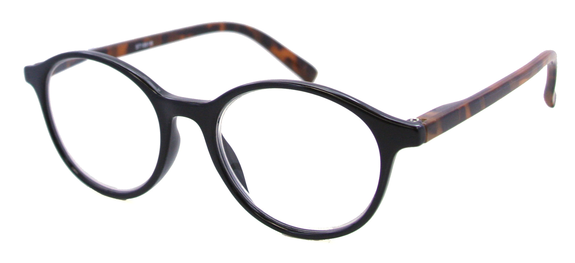 ST1951R - Wholesale Two Tone Unisex Round Reading Glasses in Black