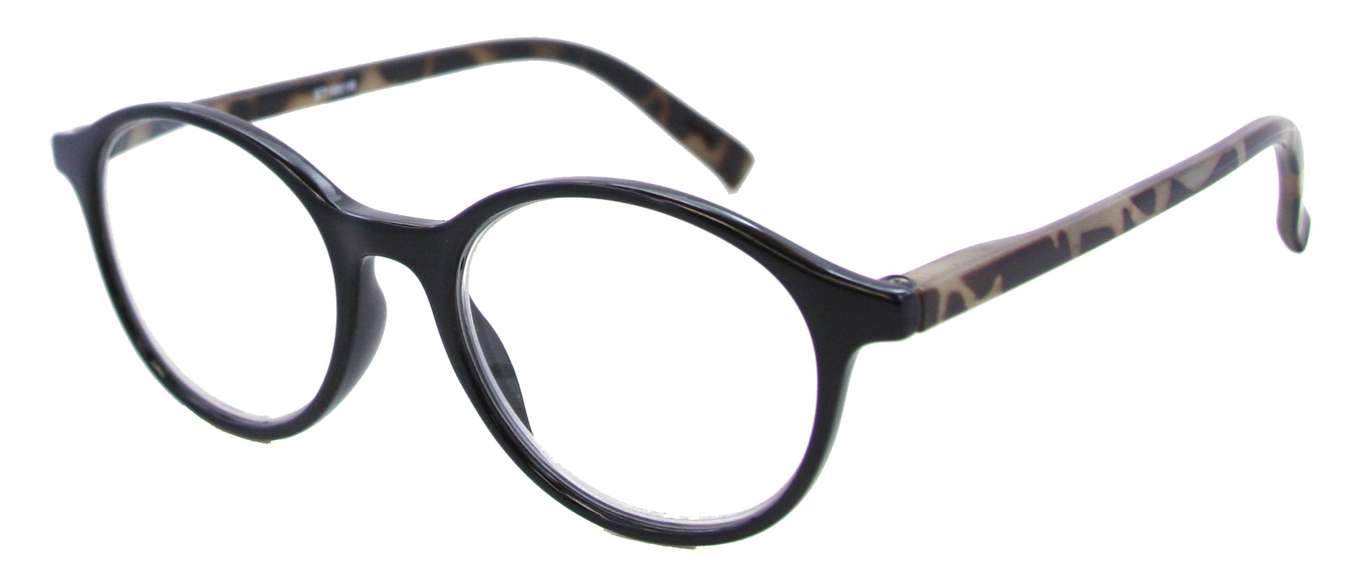 ST1951R - Wholesale Two Tone Unisex Round Reading Glasses in Black