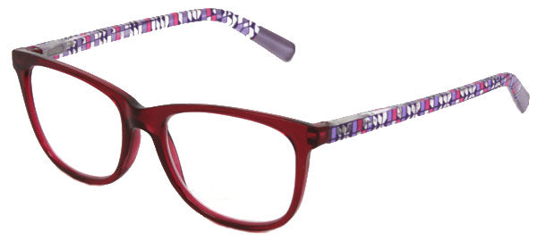 ST1956R - Wholesale Women's Geo Grid Pattern Reading Glasses in Red