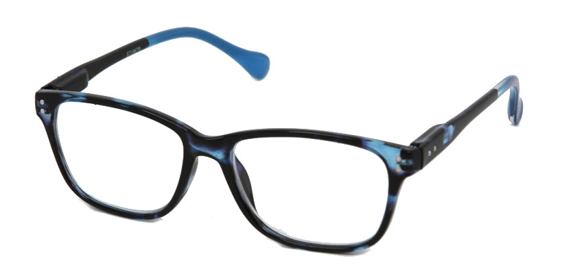 ST1967R - Wholesale Tortoise Square Reading Glasses in Blue