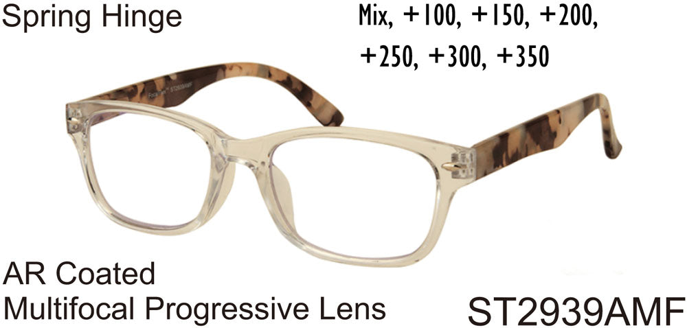 ST2939AMF - Wholesale Unisex Style Anti-Reflective Coated Multifocal Progressive Lens Reading Glasses