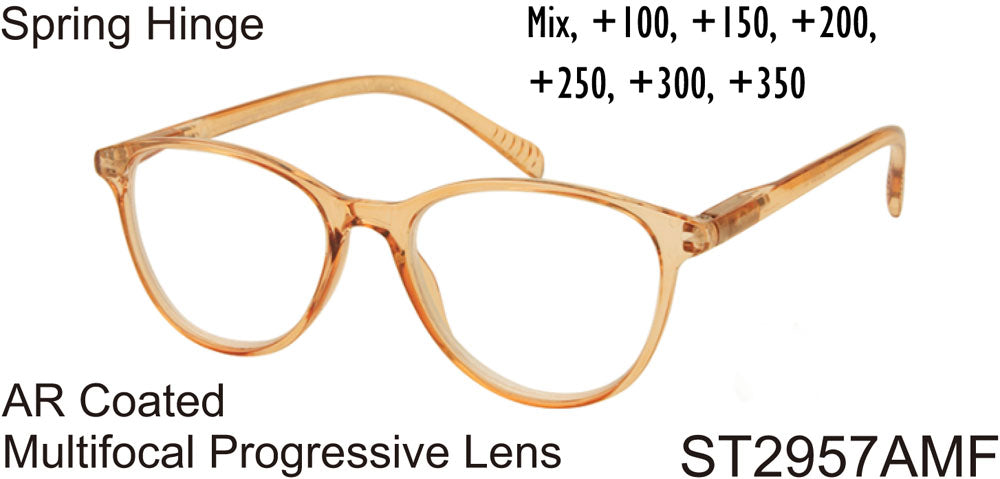 ST2957AMF - Wholesale Women's Cat Eye Style Anti-Reflective Coated Multifocal Progressive Lens Reading Glasses