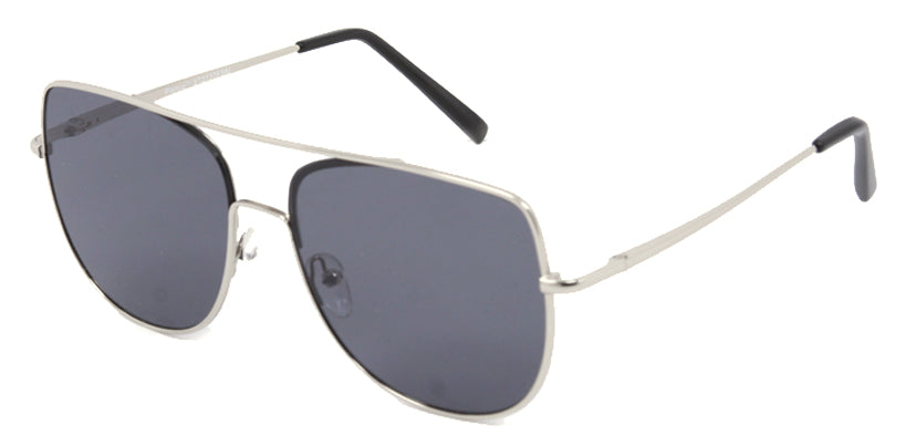 ST3137FSM - Wholesale Navigator Style Flat Lens Sunglasses in Silver