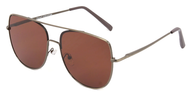 ST3137FSM - Wholesale Navigator Style Flat Lens Sunglasses in Brushed Metal