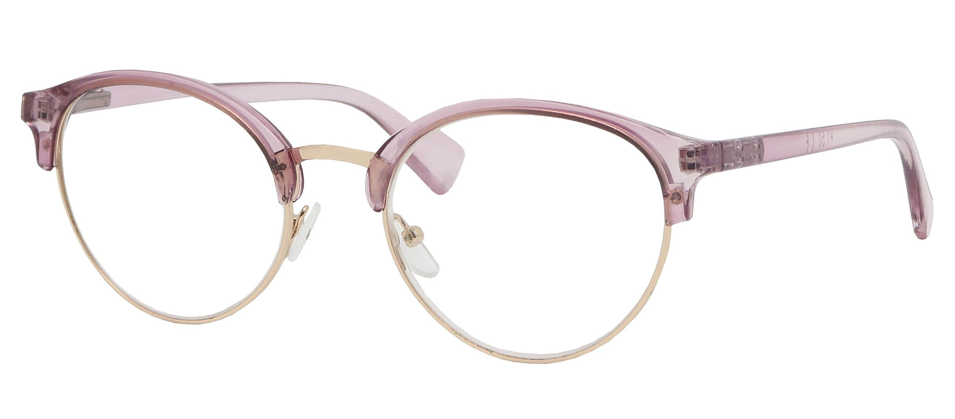 ST5915R - Wholesale Women's Translucent Browline Metal Reading Glasses in Purple