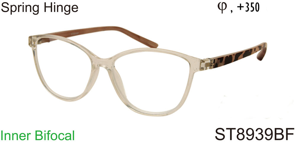 ST8939BF - Wholesale Women's Cat Eye Frame Inner Bifocal Reading Glasses