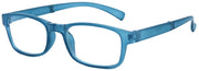 ZP9934R - Wholesale Translucent Folding Reading Glasses with Matching Case in Neon Blue