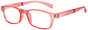 ZP9934R - Wholesale Translucent Folding Reading Glasses with Matching Case in Neon Red